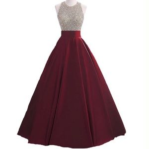 maroon and cream dress
